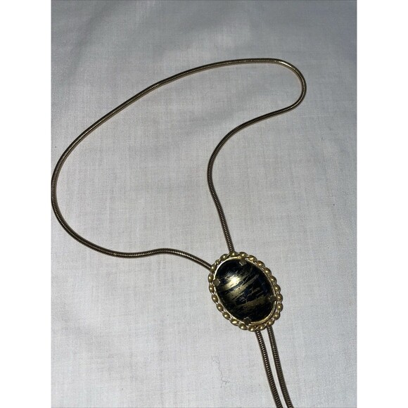 Unbranded Men’s Dressy Bolo Tie Sz 34” Gold Color (no Marks) Western Cowboy Vtg. - Picture 11 of 12